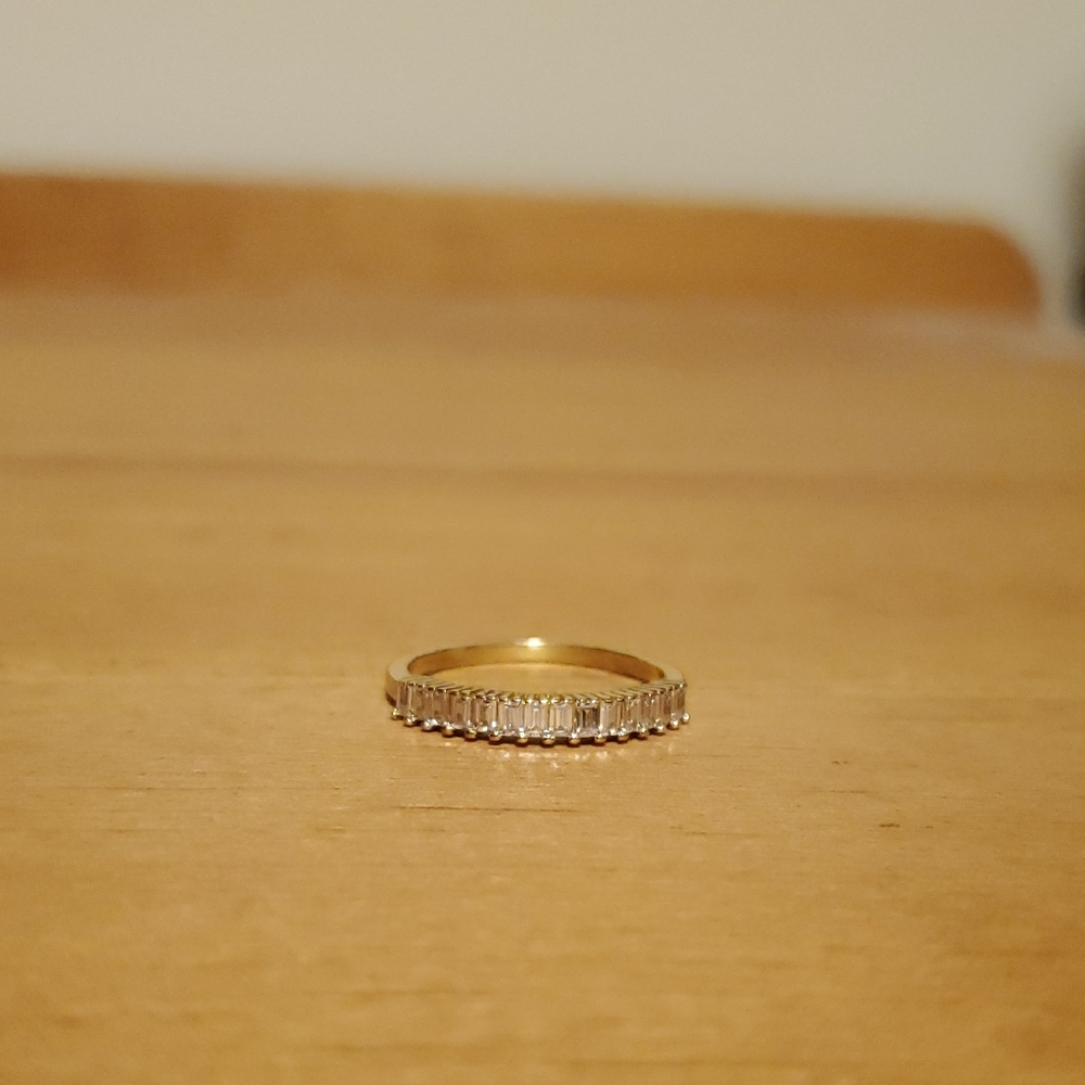 Gold-Tone Baguette Stackable Ring - image 1